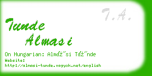 tunde almasi business card